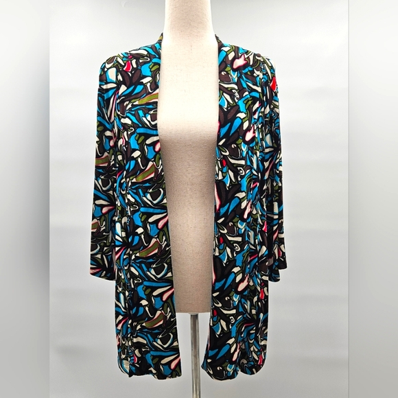 Chico's Travelers Open Front‎ Cardigan Slinky Knit Multicolor  Chico's Si… - Picture 1 of 8